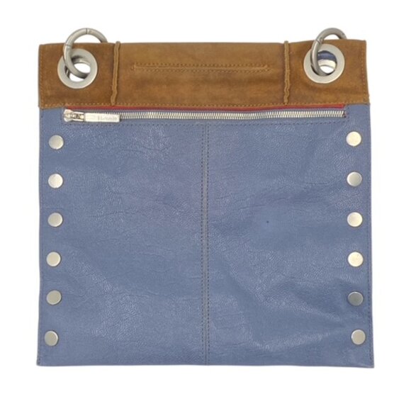 Hammitt Montana Large Reversible Blue & Brown Leather Crossbody Bag GUC - Picture 4 of 9